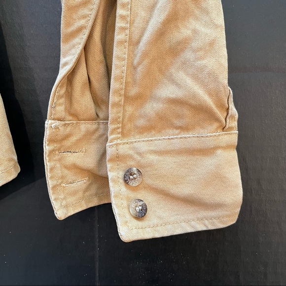 Filson-Levis Western Sawtooth TAN Shirt/Jacket S Oil Cloth Yoke Trucker Shacket - Picture 7 of 7